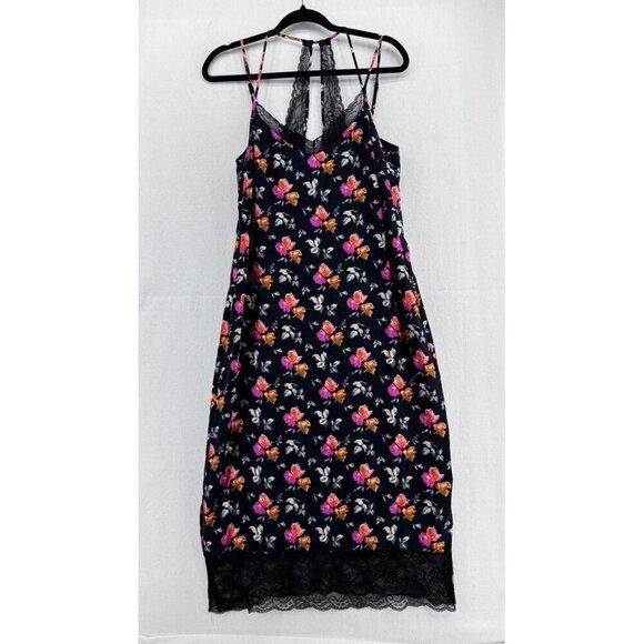 Zara trafaluc collection floral lace spaghetti strap  midi slip dress size small - Picture 2 of 8